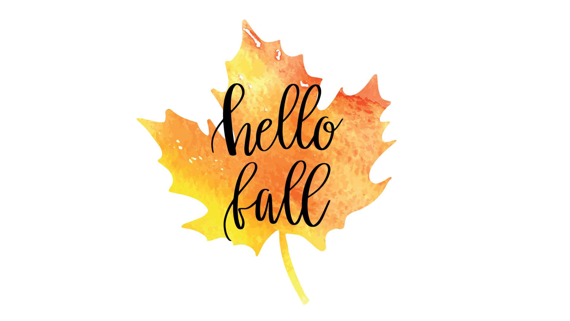 Simple Hello Fall Leaf Background