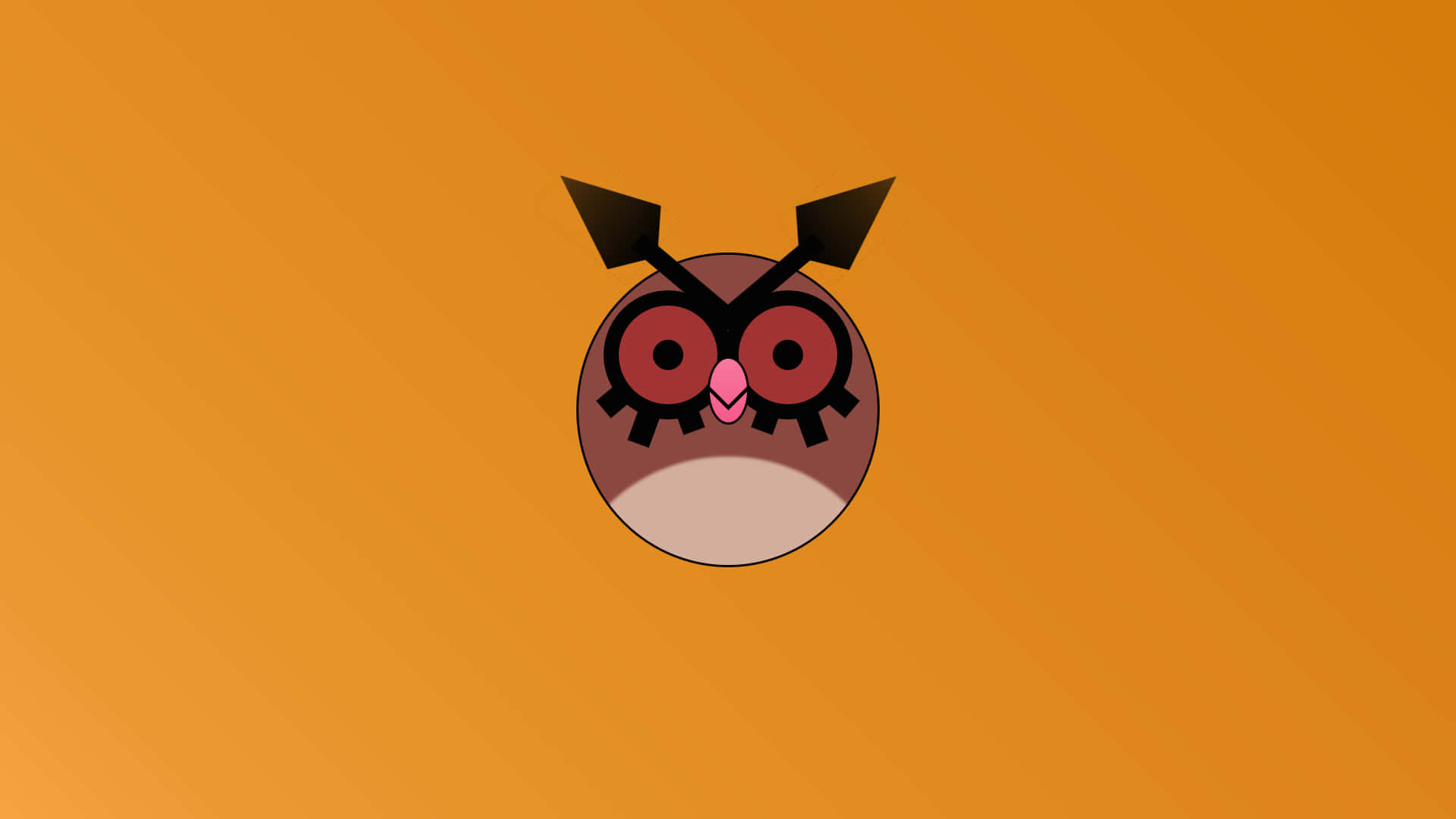Simple Hoothoot Illustration On Orange Background Background