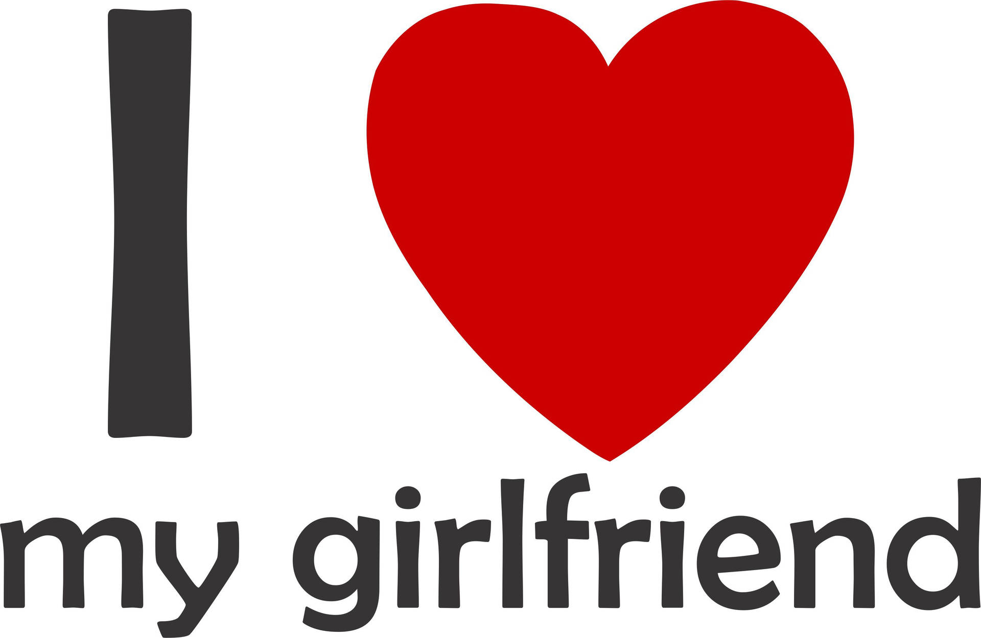 Simple I Love My Girlfriend Red Heart Background