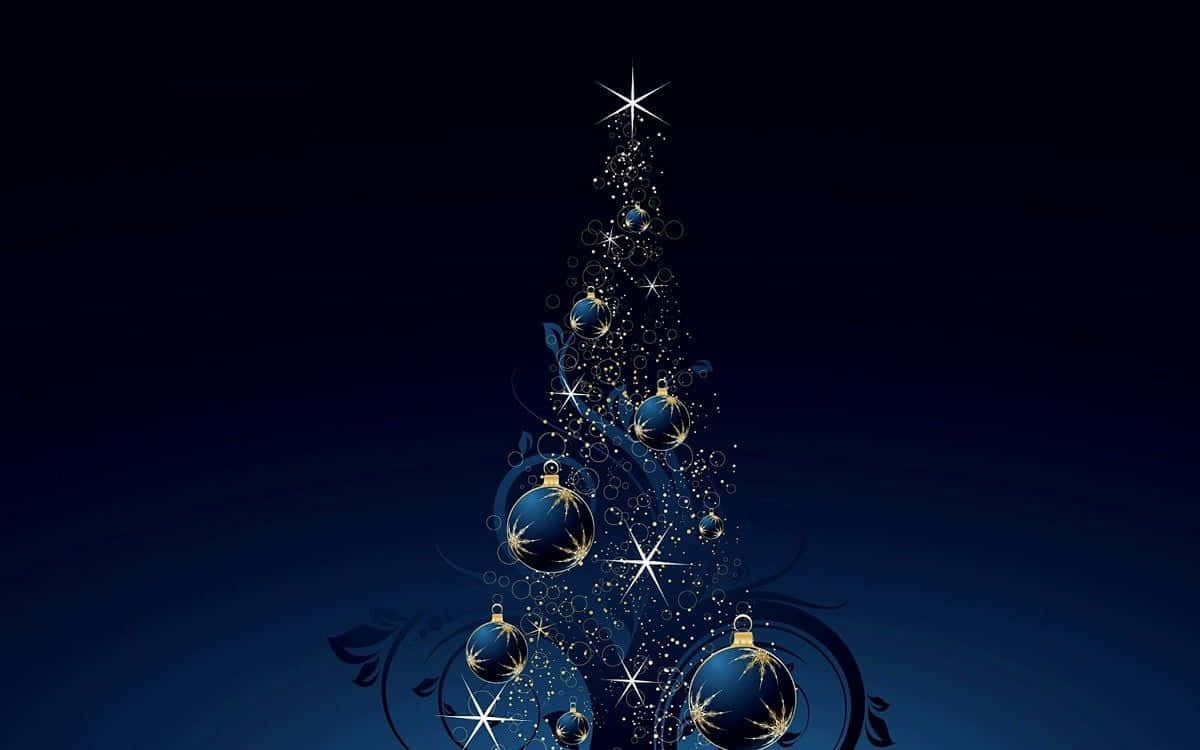 Simple Indigo Christmas Tree Balls Ipad