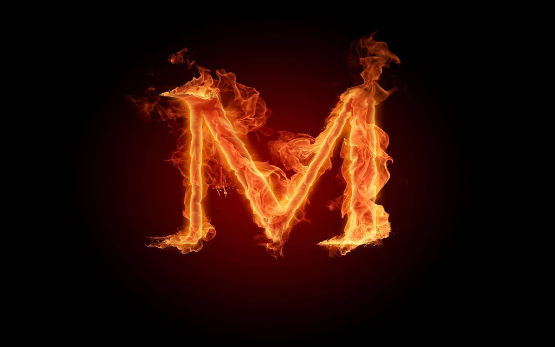 Simple Letter M Fire Background Background