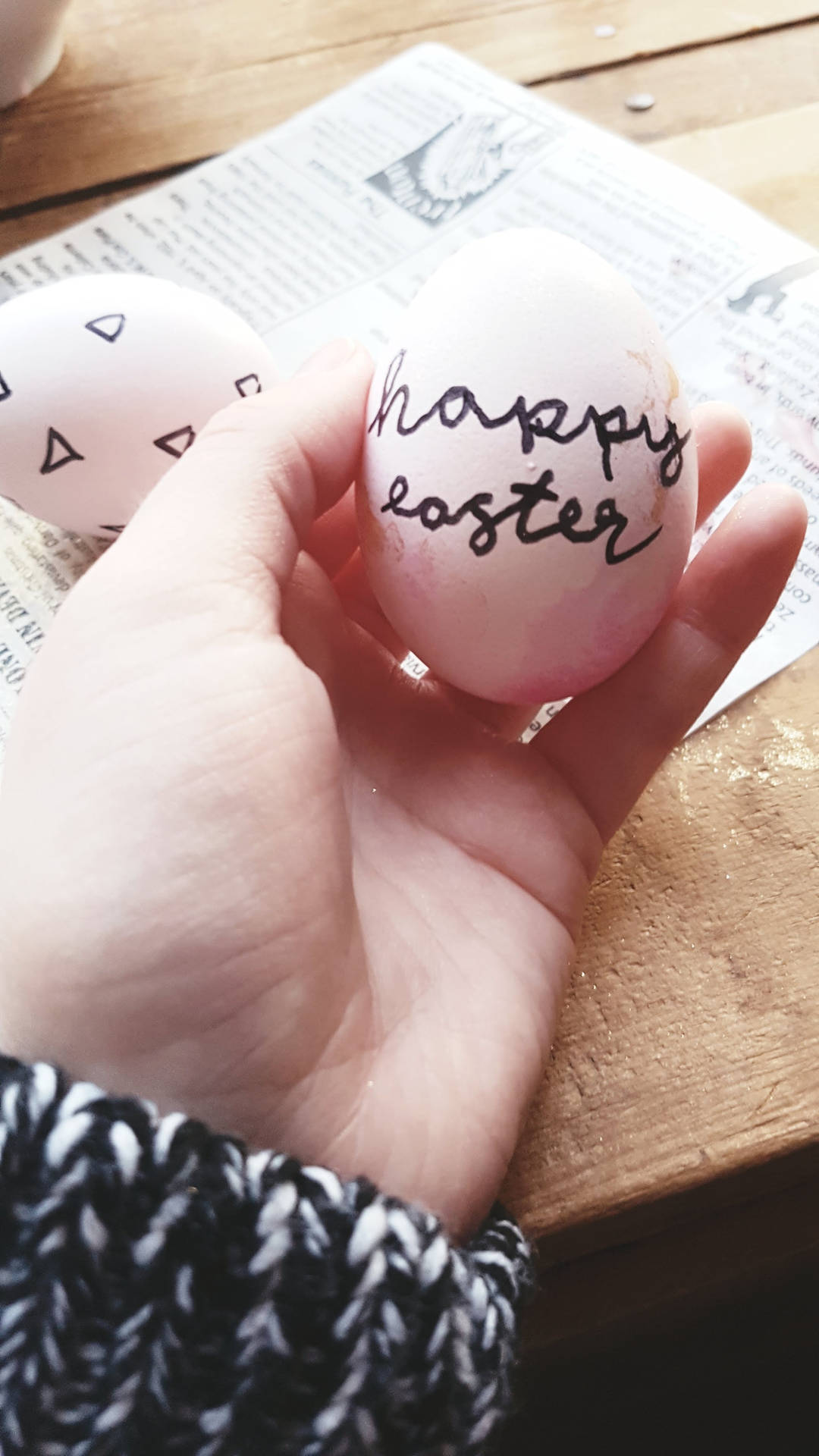Simple Marker Diy Happy Easter Egg Background
