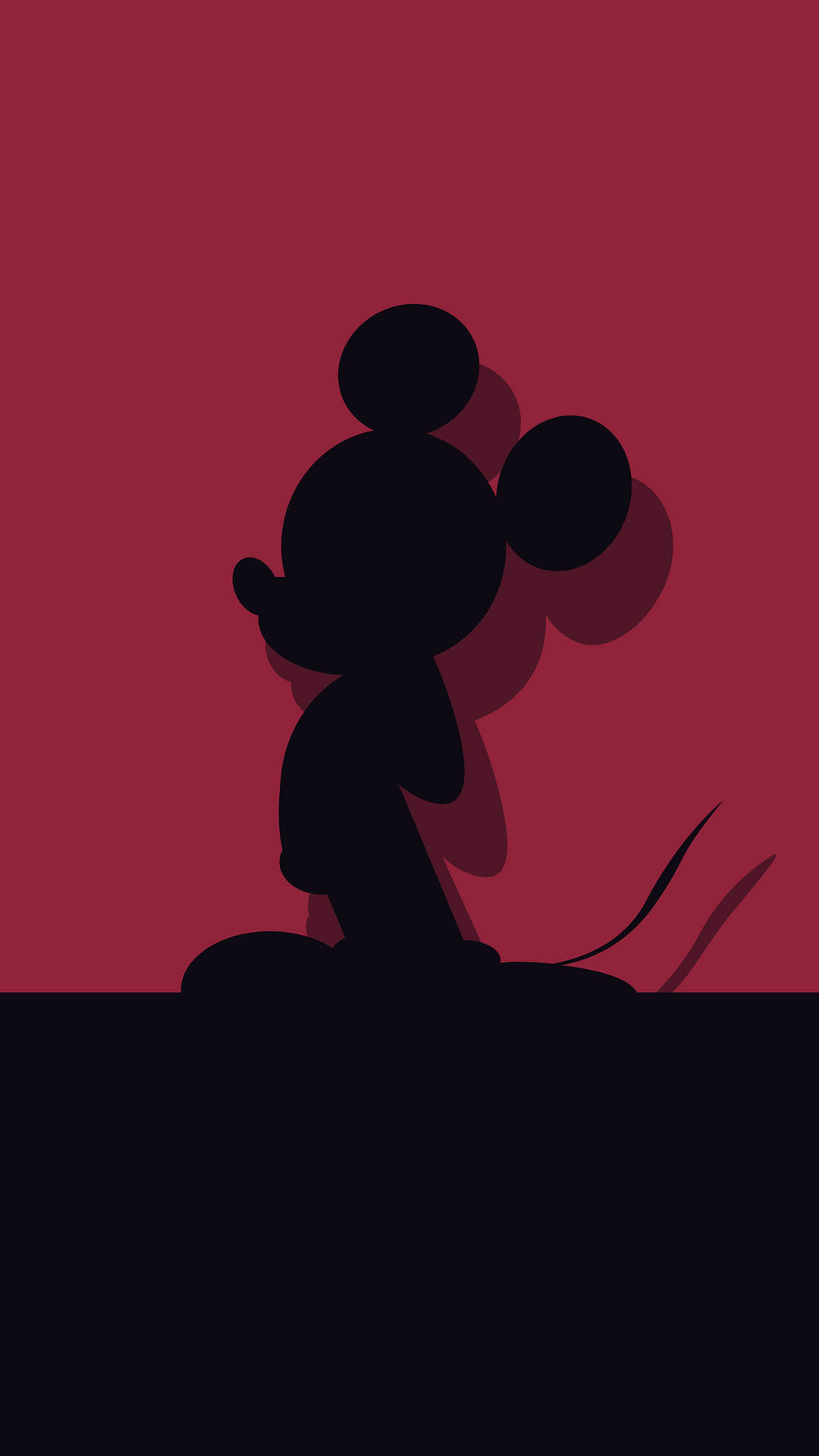 Simple Maroon Mickey Mouse Iphone Background