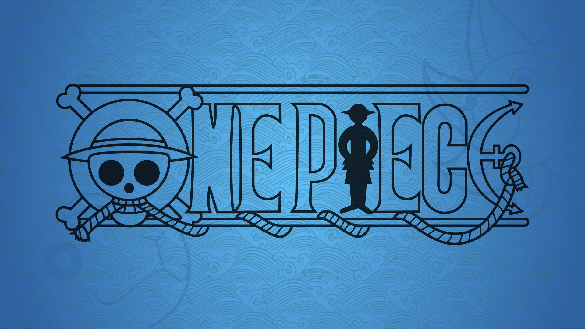 Simple One Piece Blue Logo Background