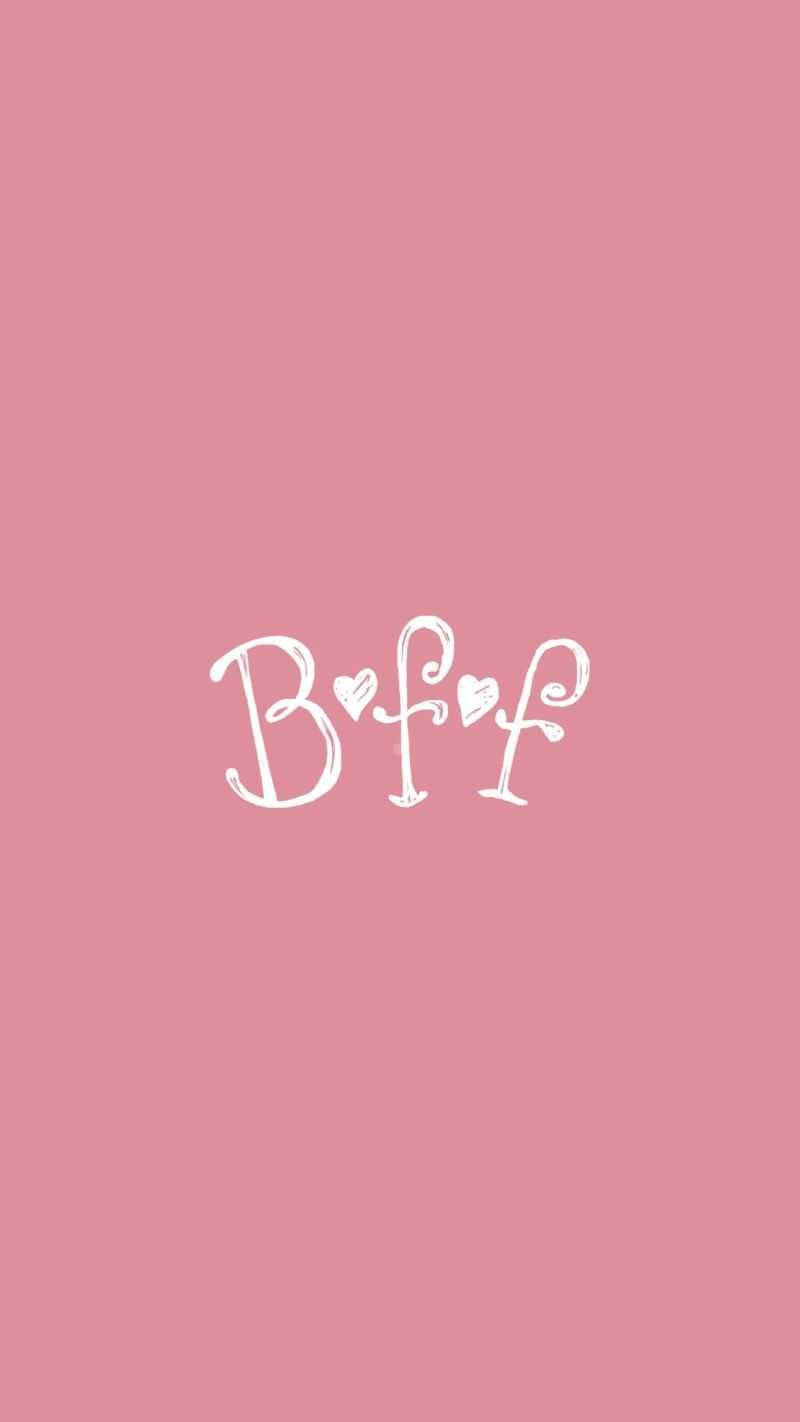 Simple Pink Bff Text Background