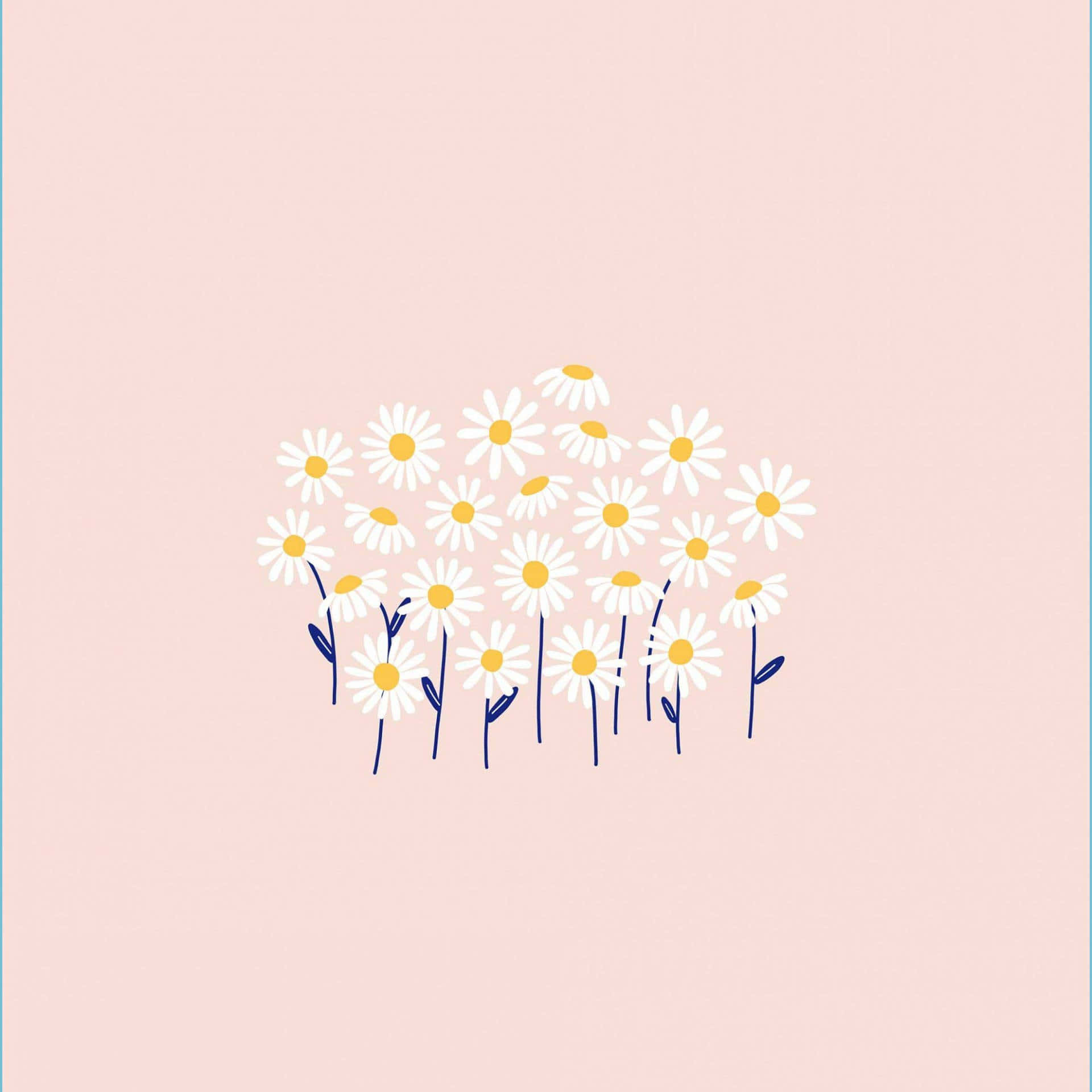 Simple Pink Daisy Aesthetic Computer Background