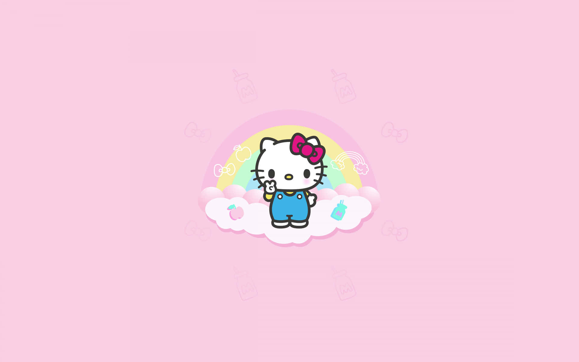 Simple Pink Hello Kitty Background