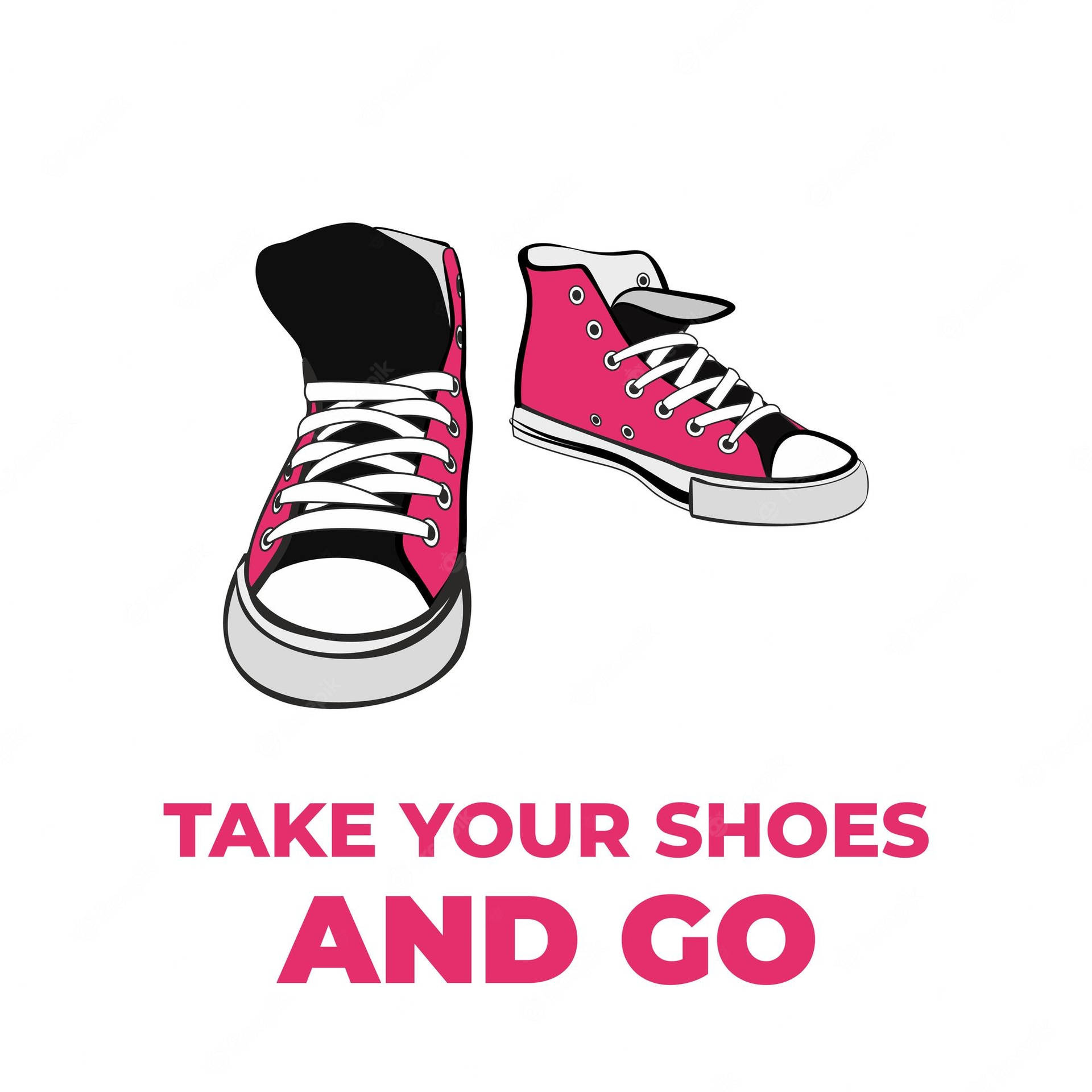 Simple Pink High Cut Cartoon Sneakers Background