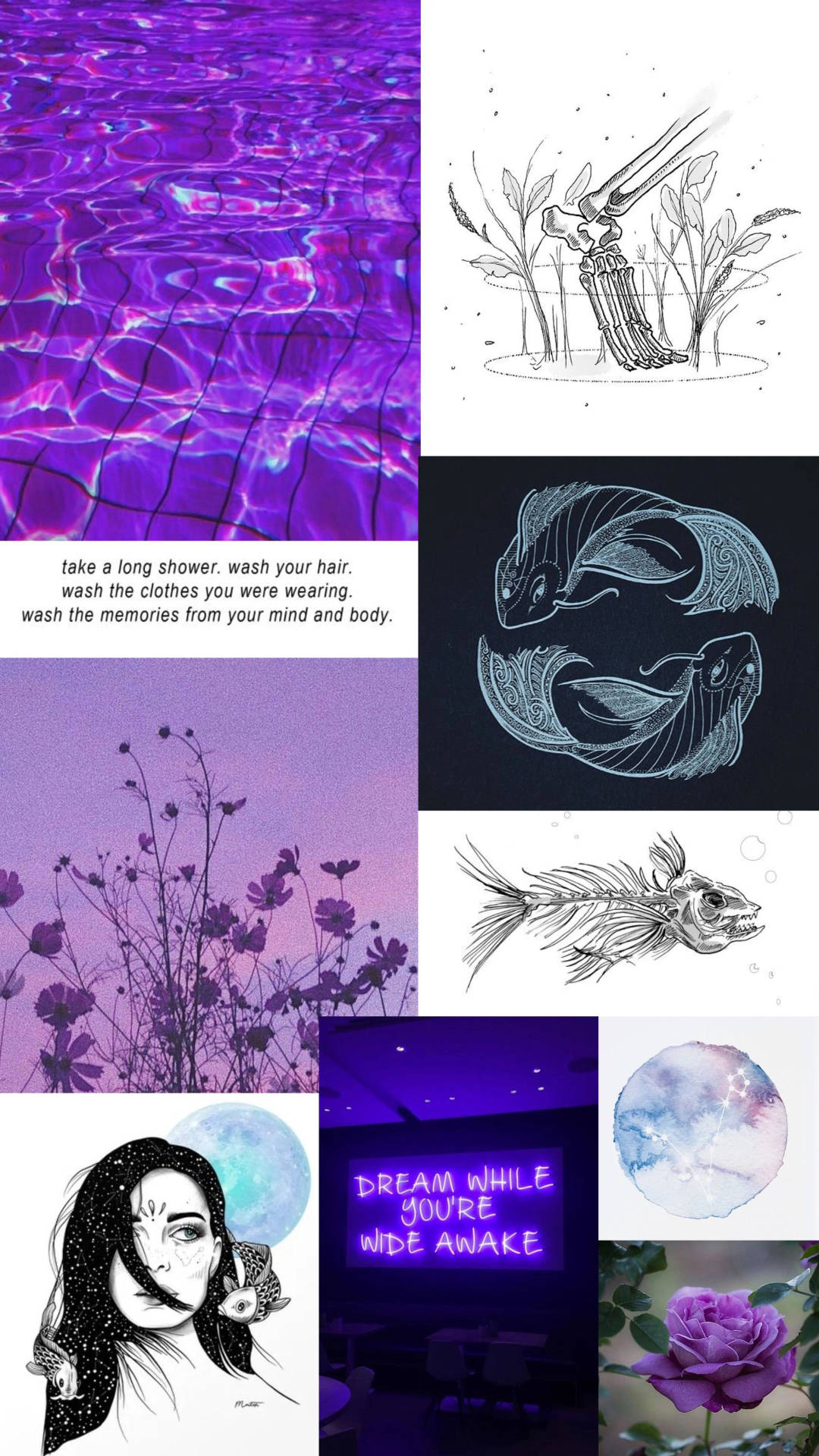 Simple Pisces Aesthetic Art Background