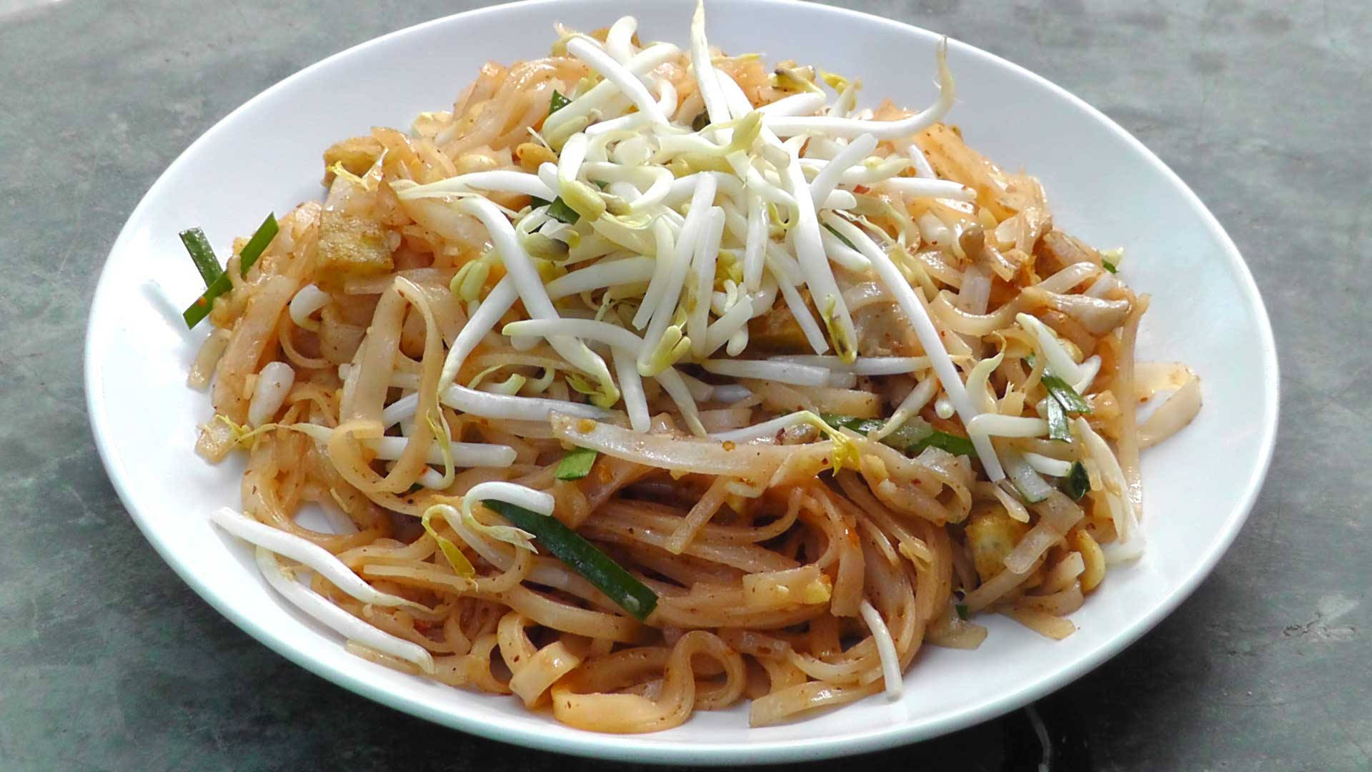 Simple Plate Of Pad Thai Noodles