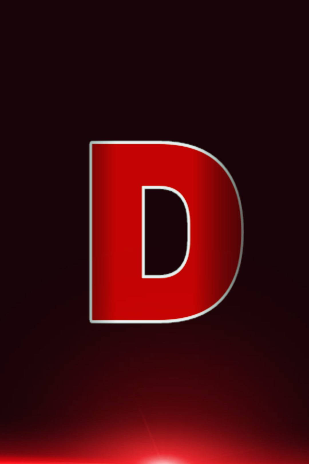 Simple Red And White Letter D