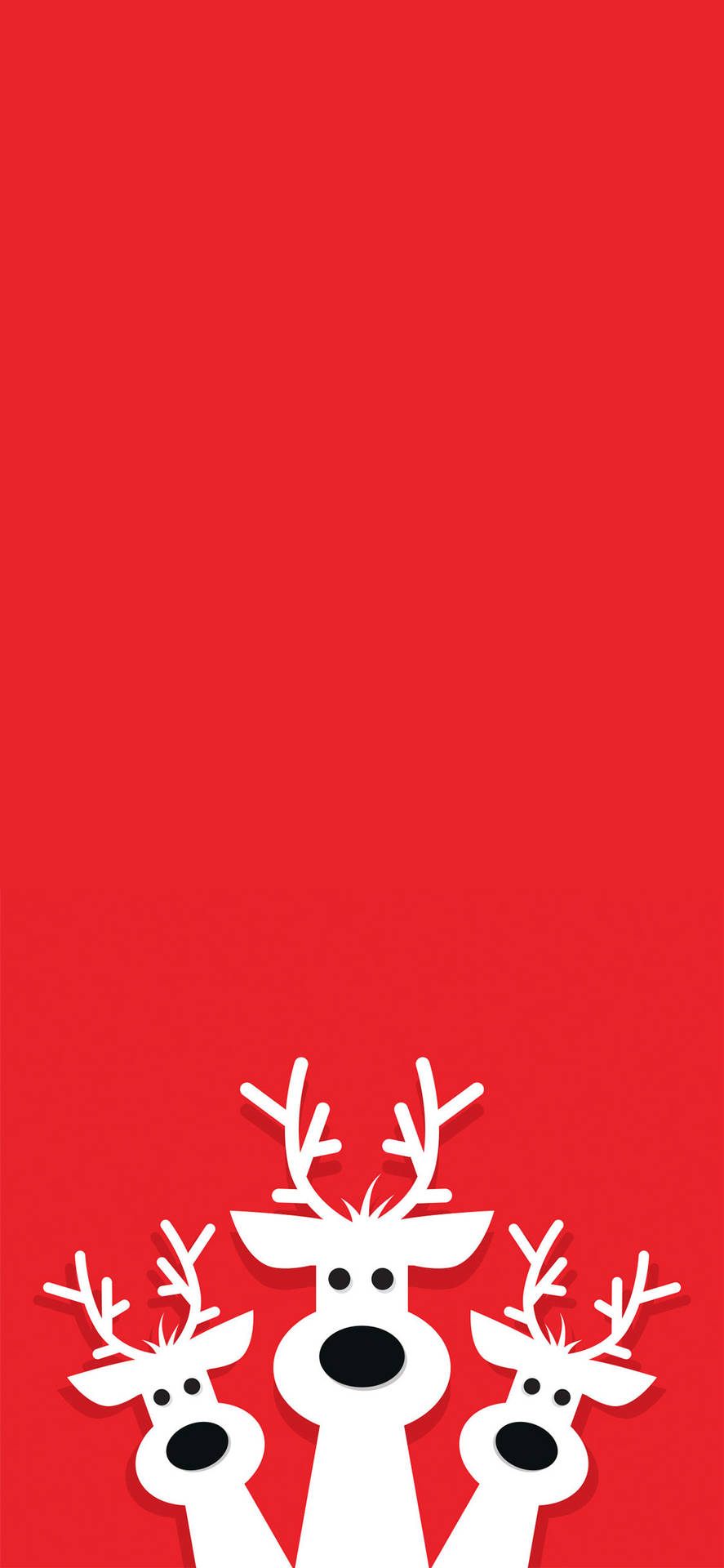 Simple Red Christmas Reindeers Background