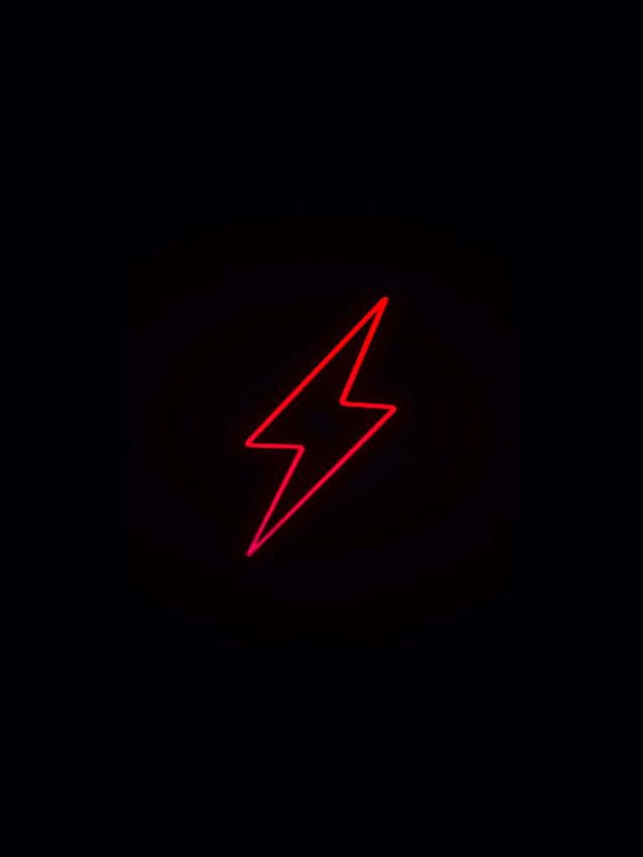 Simple Red Neon Lightning Logo