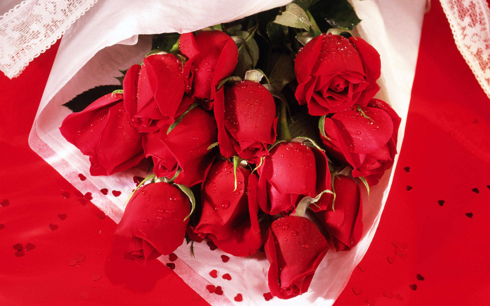 Simple Romantic Rose Bouquet Background