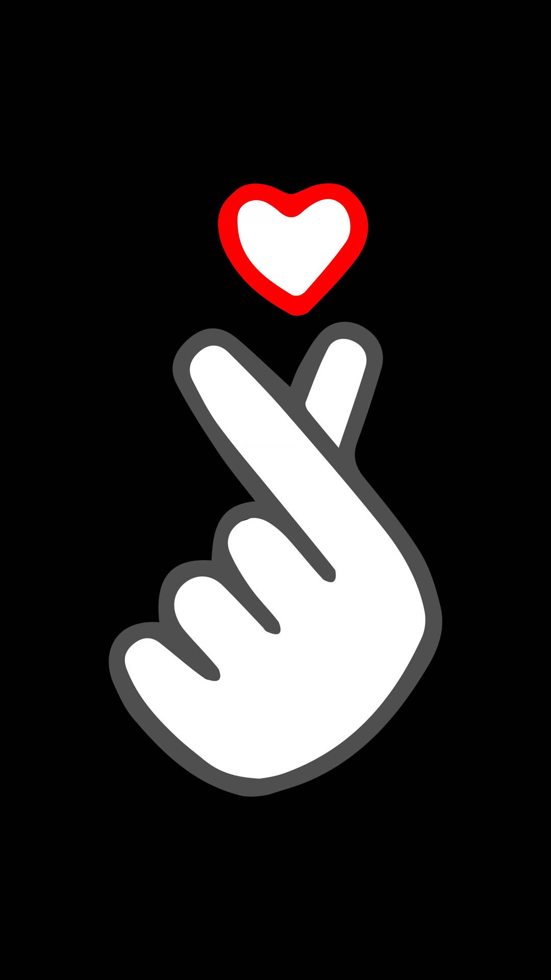 Simple Saranghae Korean Finger Heart Background