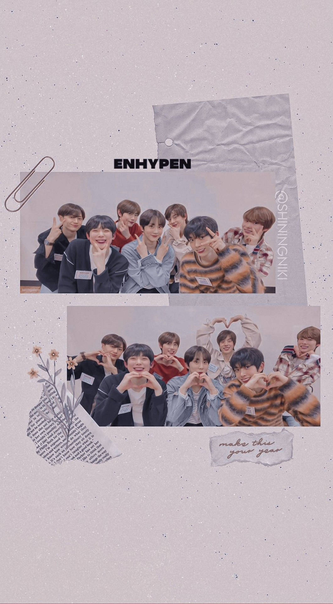 Simple Scrapbook Enhypen Aesthetic Background