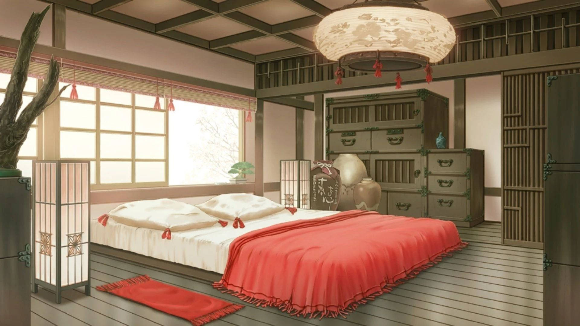Simple Serenity: A Beautiful Anime Room Background