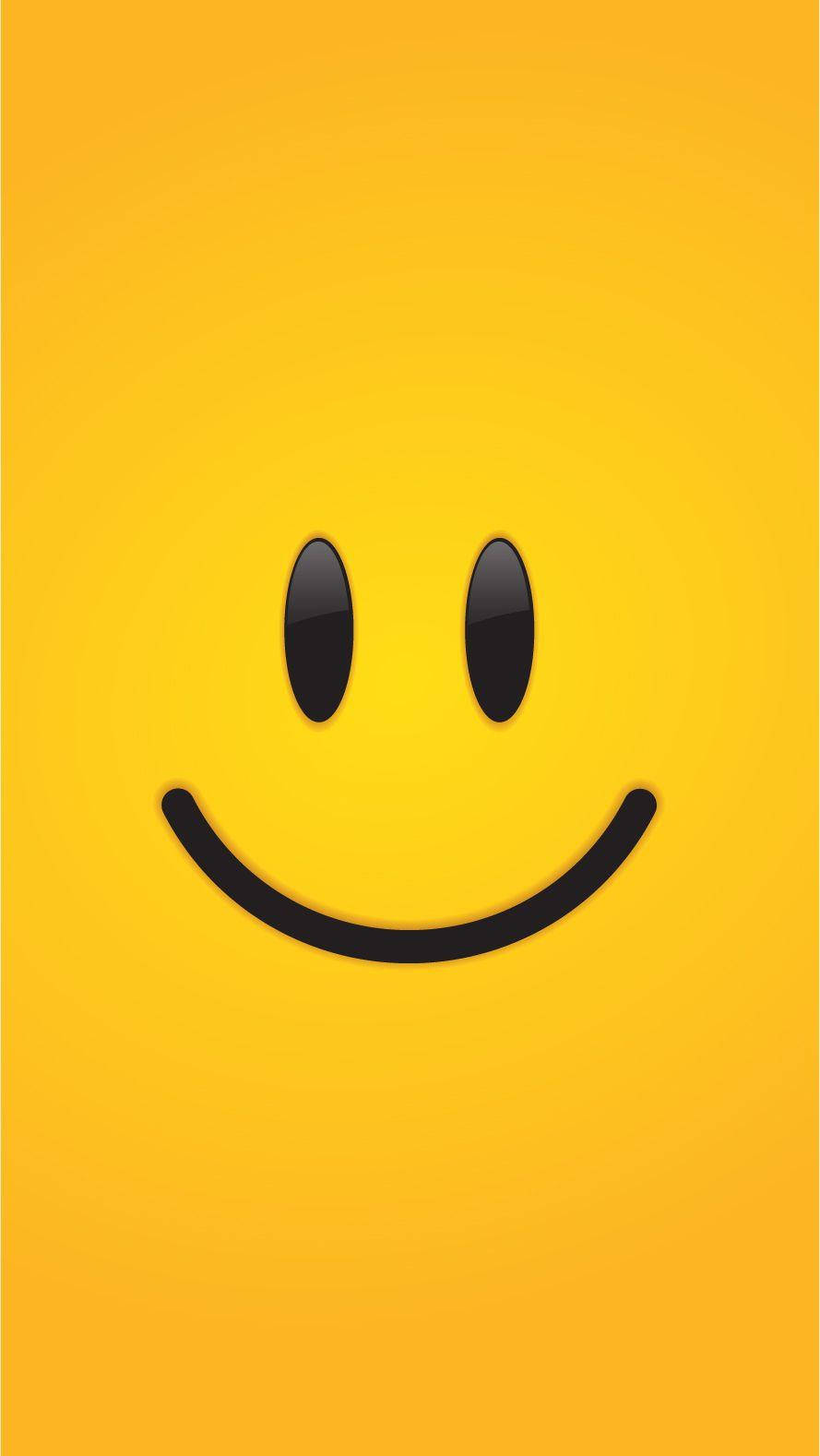 Simple Smiley Face On Yellow Background Background