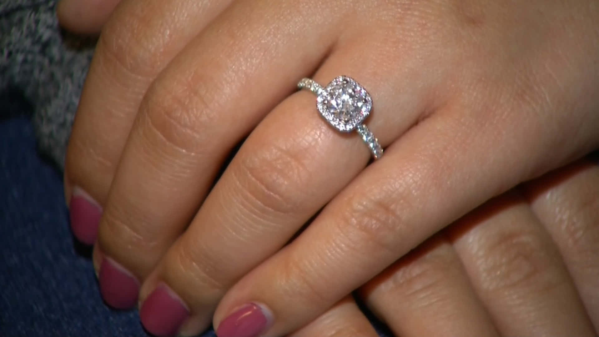 Simple Stone Silver Engagement Ring Background