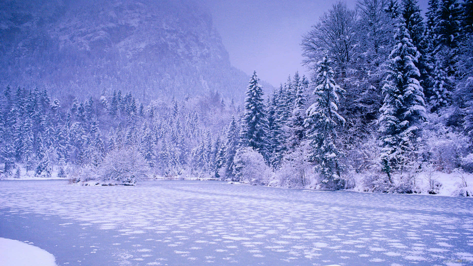 Simple Winter Snow Lake Background