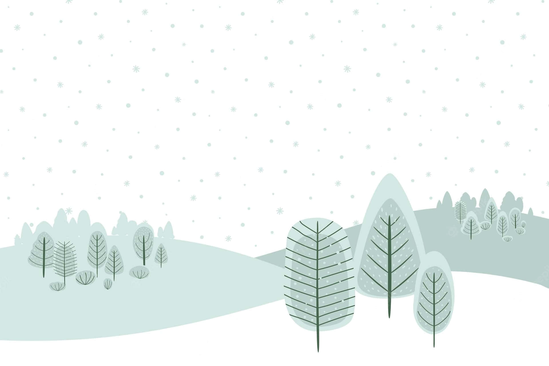 Simple Winter Snow Tree Art Background