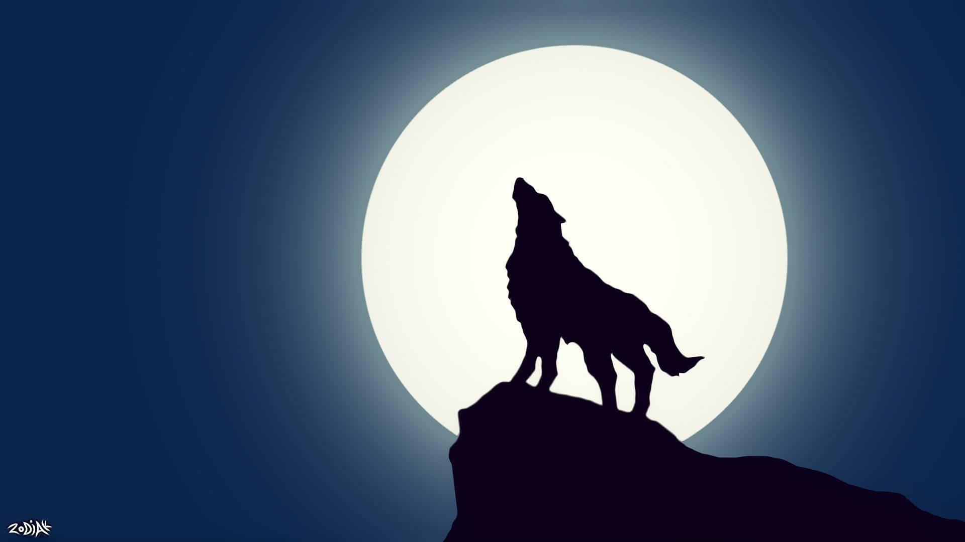 Simple Wolf Howling Background