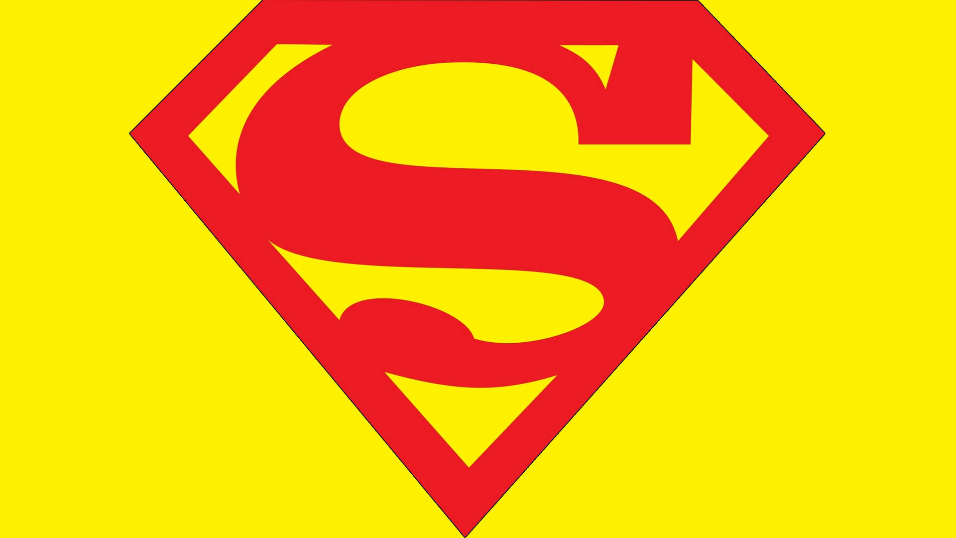 Simple Yellow And Red Superman Logo Background