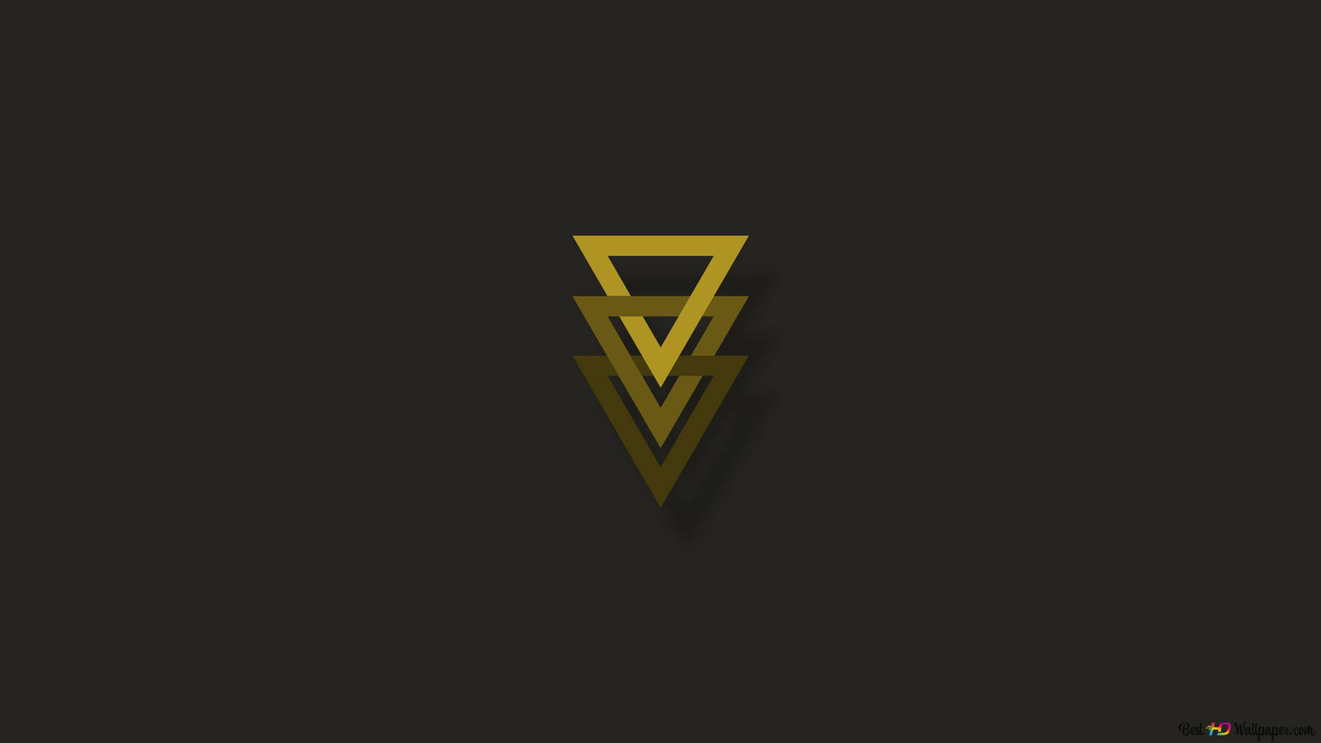 Simple Yellow Triangle Geometric Phone Background