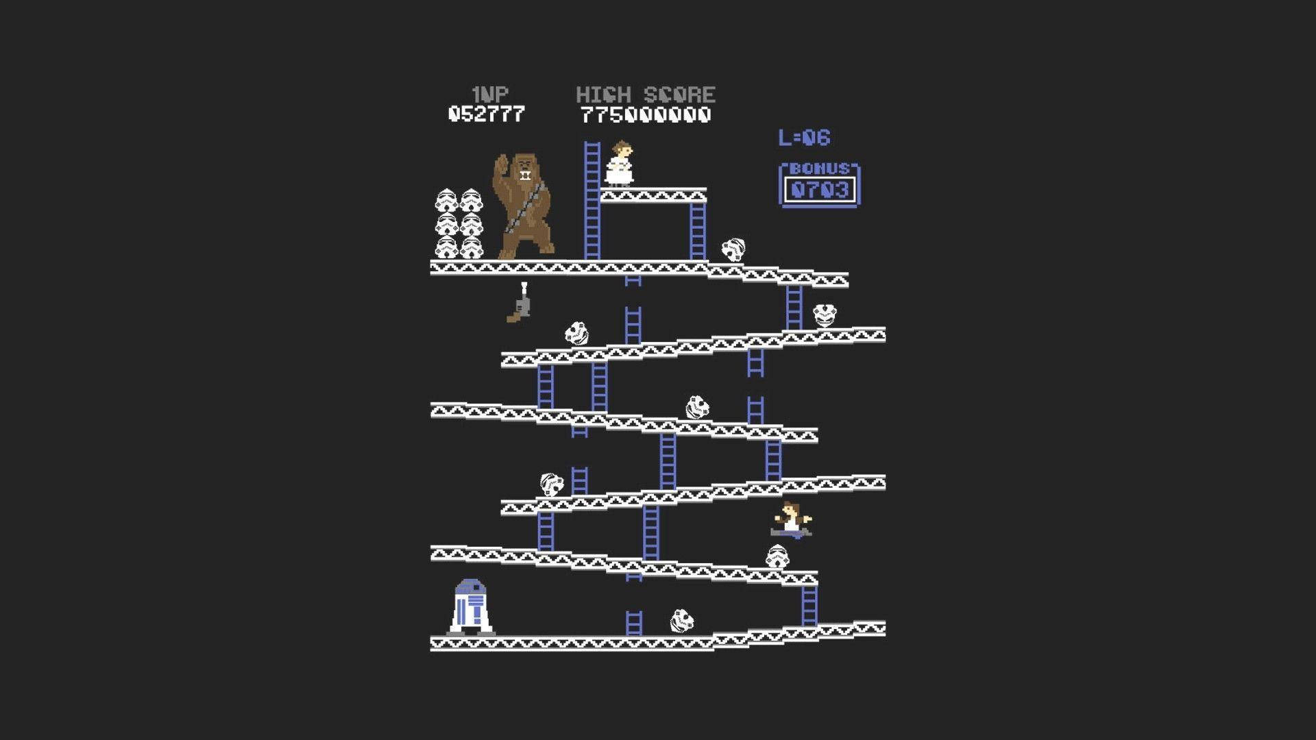 Simplistic Gaming Donkey Kong And Star Wars Background