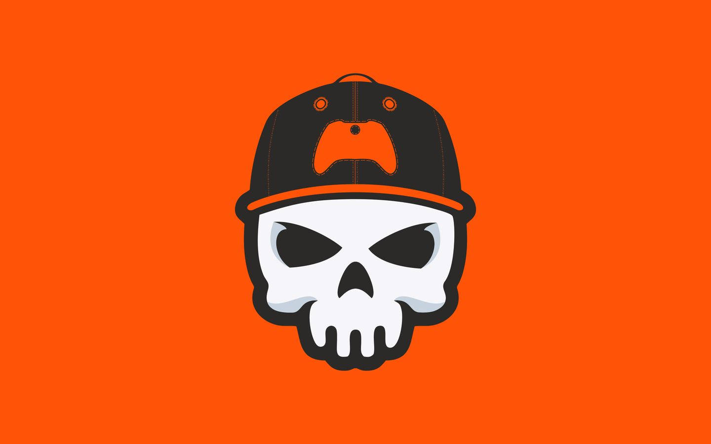Simplistic Gaming Skull With Controller Cap Background
