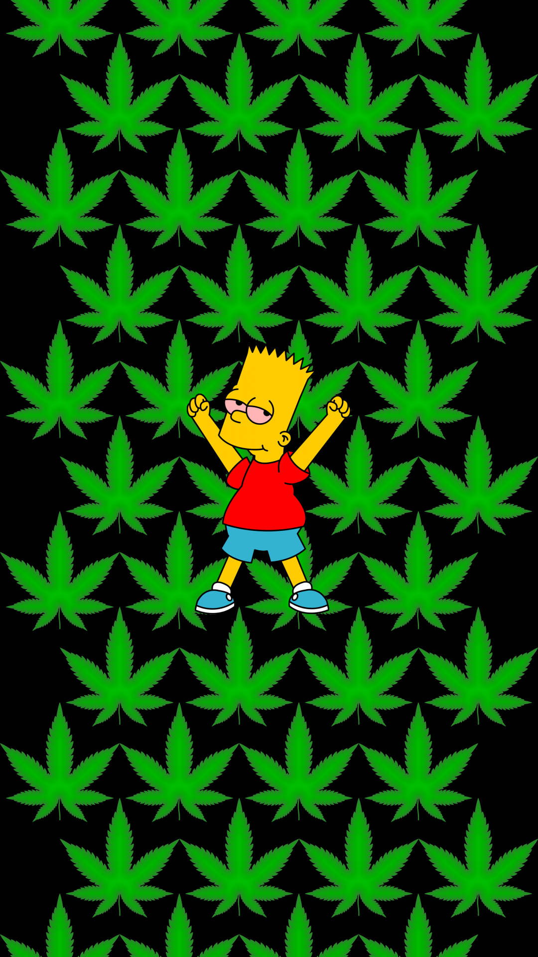 Simpsons Cartoon Weed Background