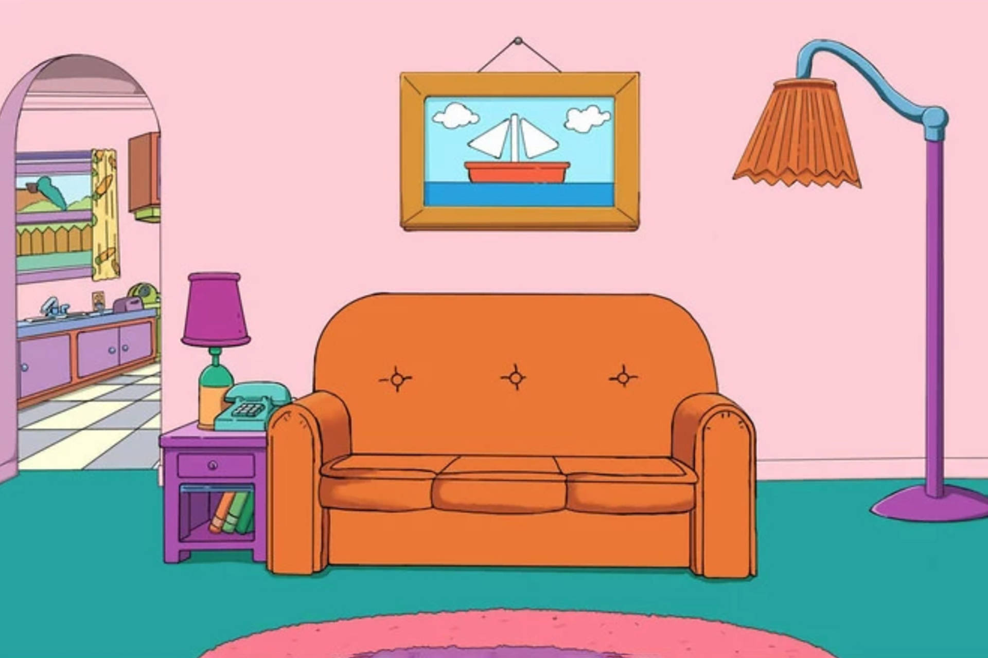Simpsons Couch Webex Background Background