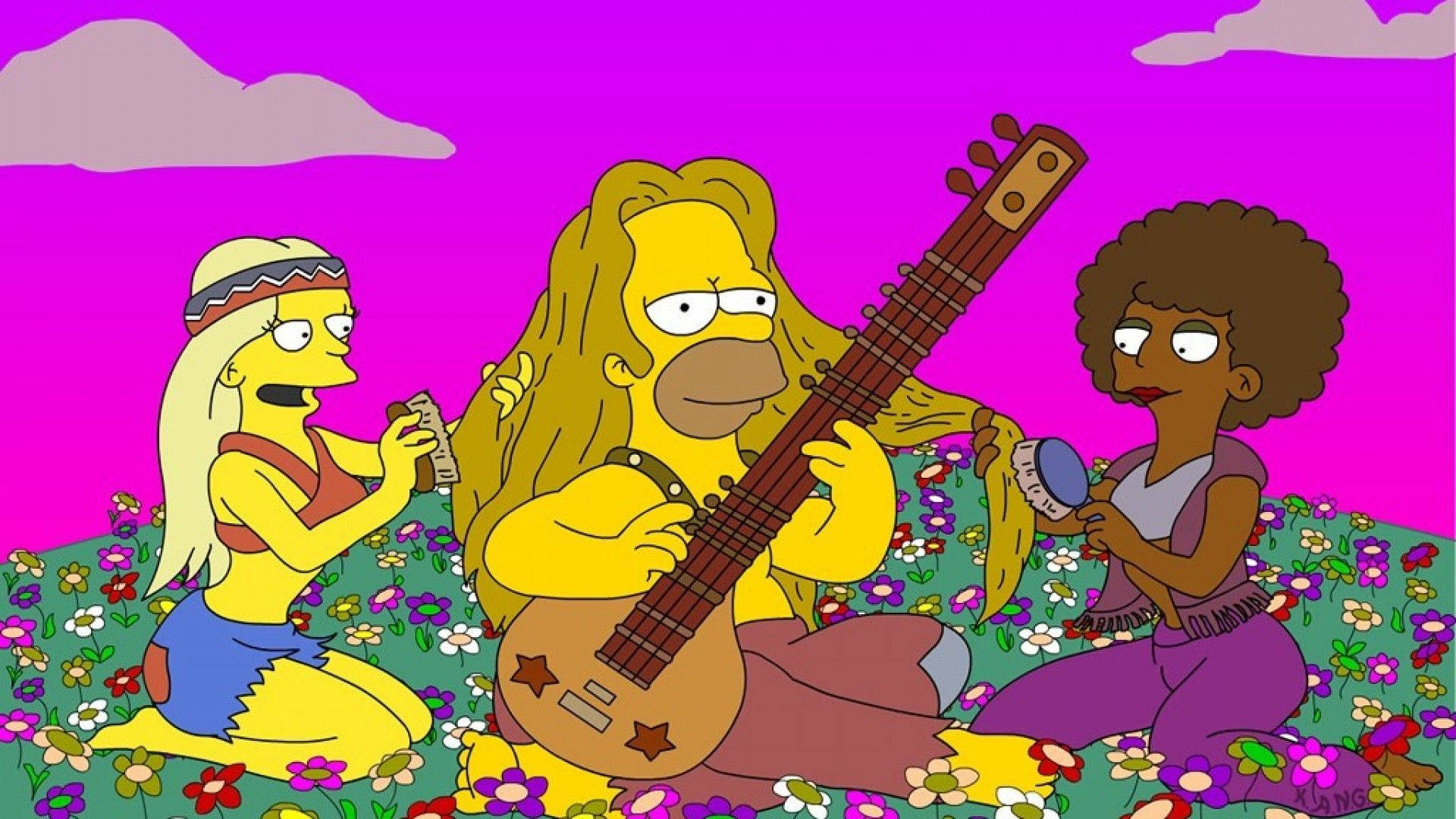 Simpsons Hippie Aesthetic Laptop Background