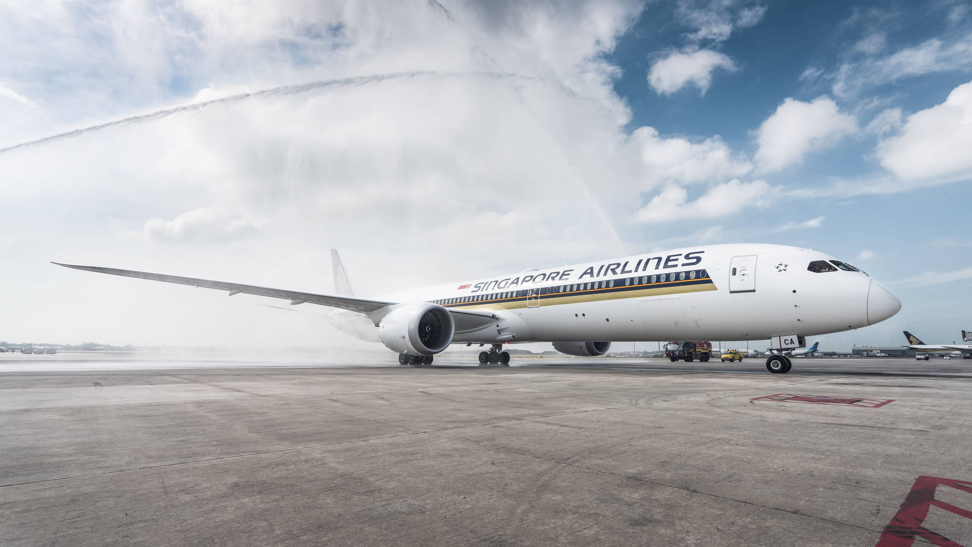 Singapore Airlines Taxiway Clouds