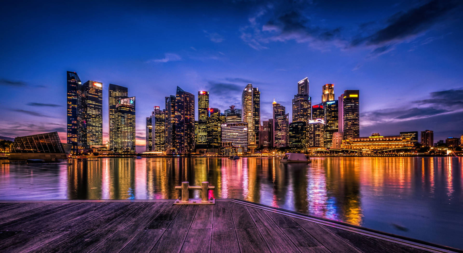 Singapore City Lights Background
