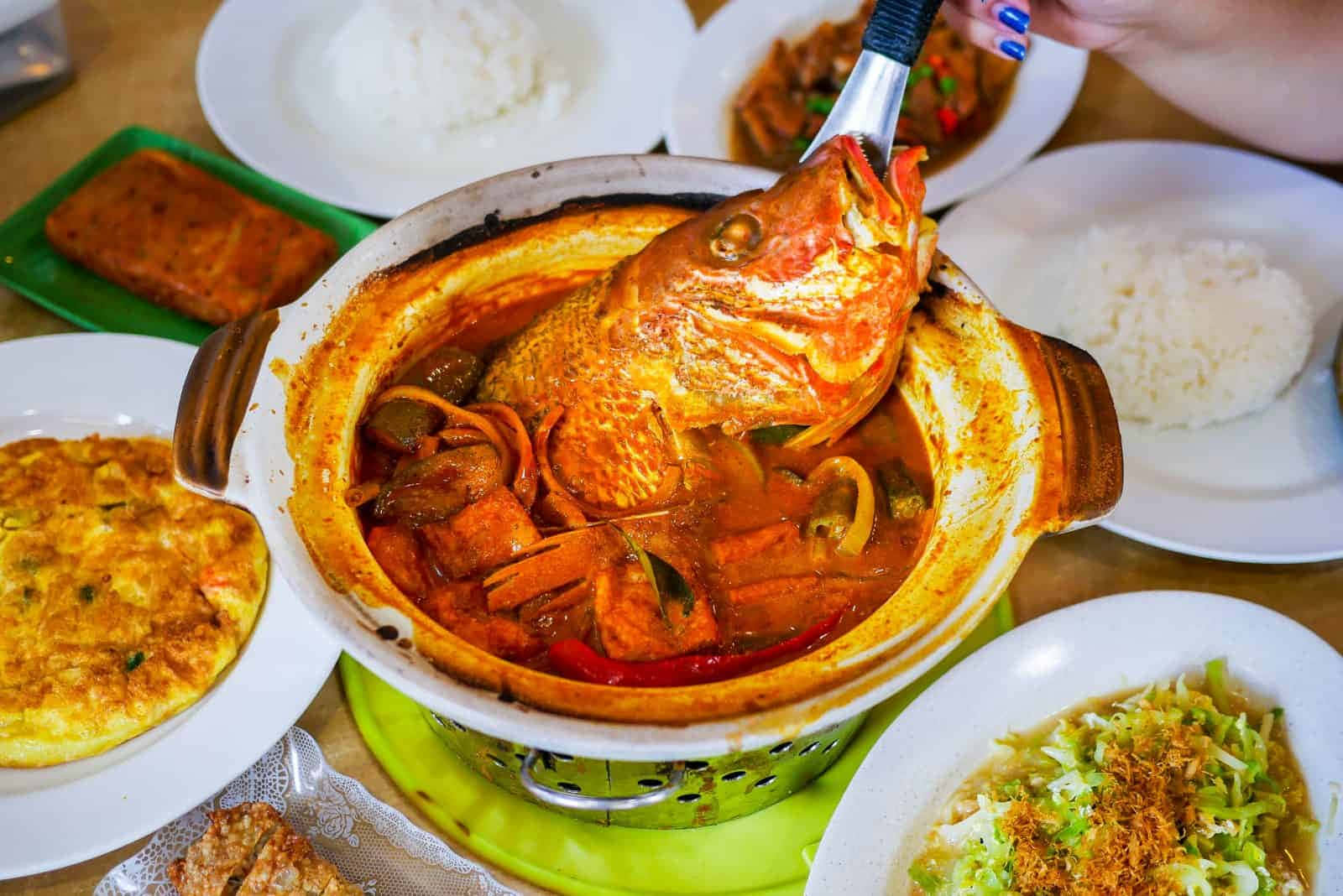 Singaporean Delicacy, Fish Head Curry Background