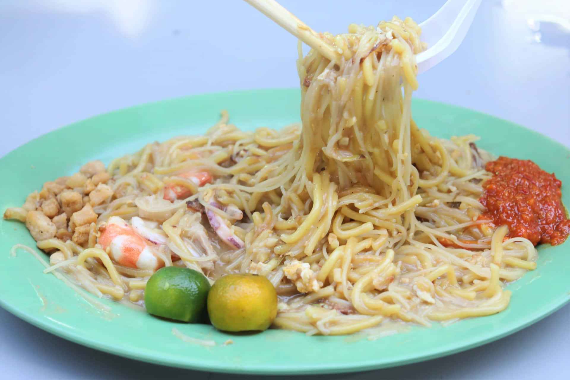 Singaporean Delight - Authentic Hokkien Mee Background