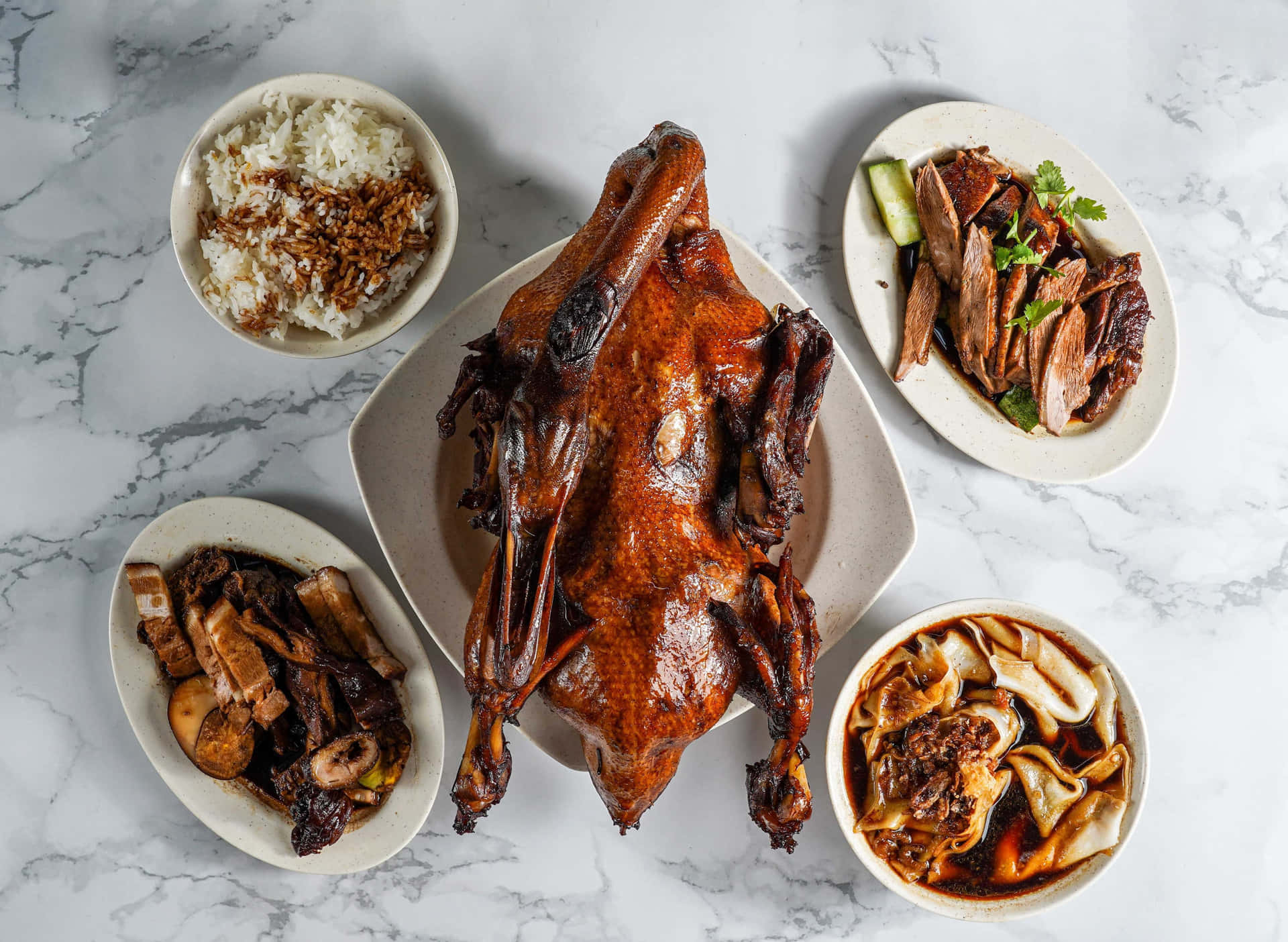 Singaporean Duck Rice At Ah Heng Duck Rice Resturant Background