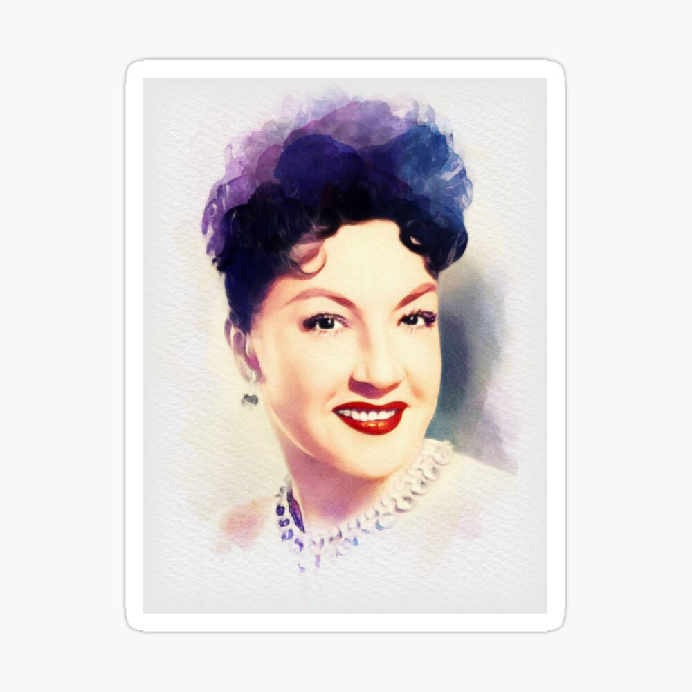 Singer-actress Ethel Merman Art Portrait Background