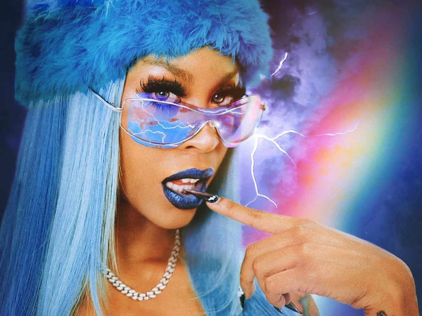Singer And Rapper Rico Nasty Posing For A Photo. Background