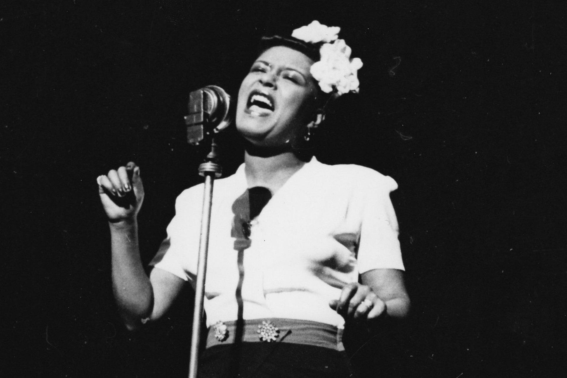 Singer Billie Holiday Performing Background