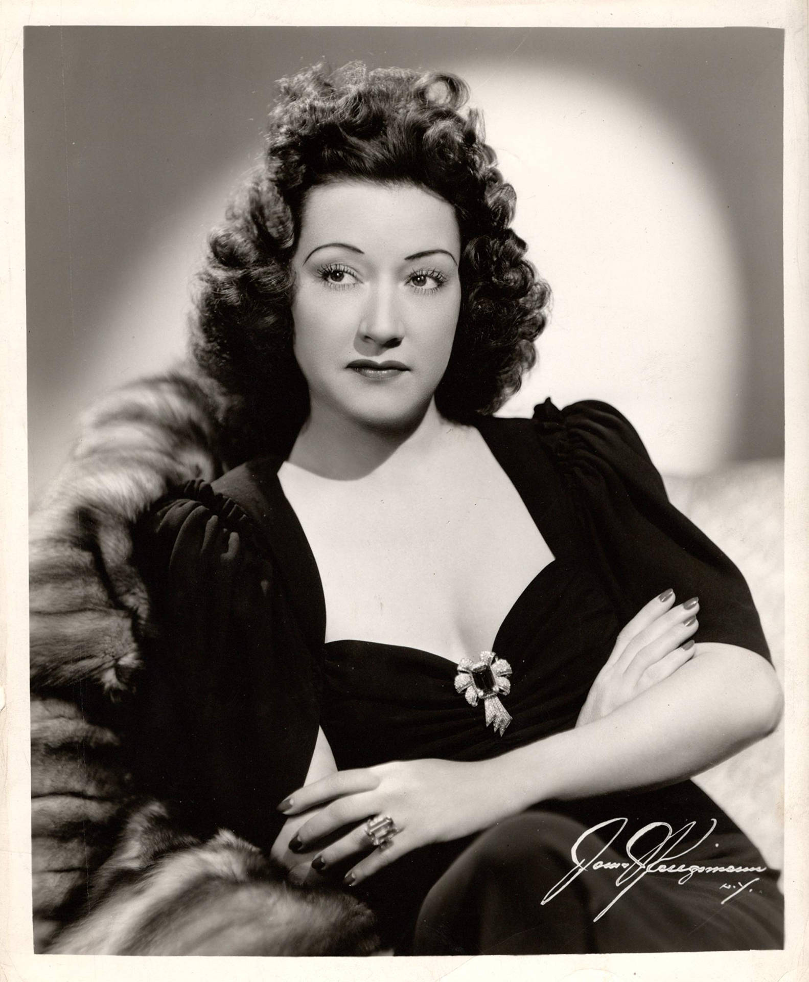 Singer Ethel Merman In Black Portrait Background