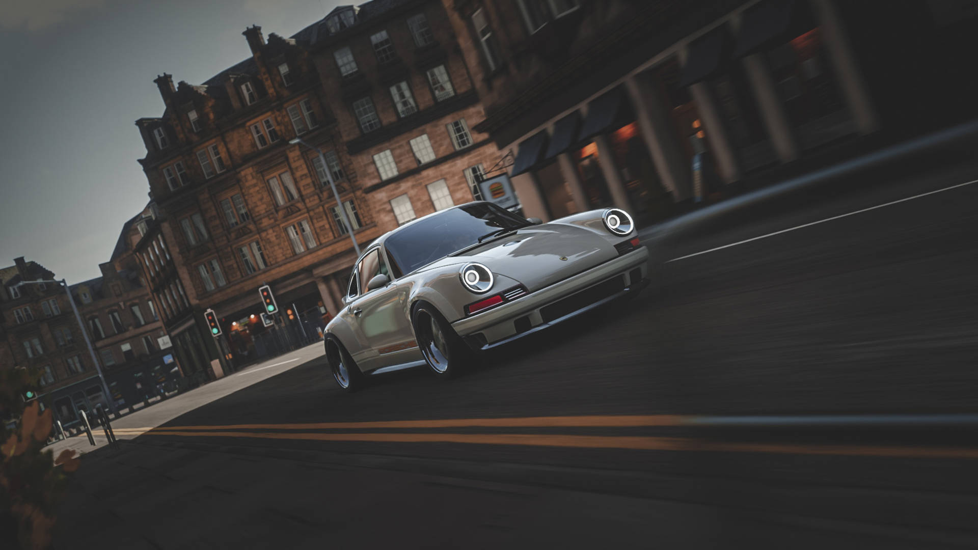 Singer Porsche Tilt Angle Shot Background