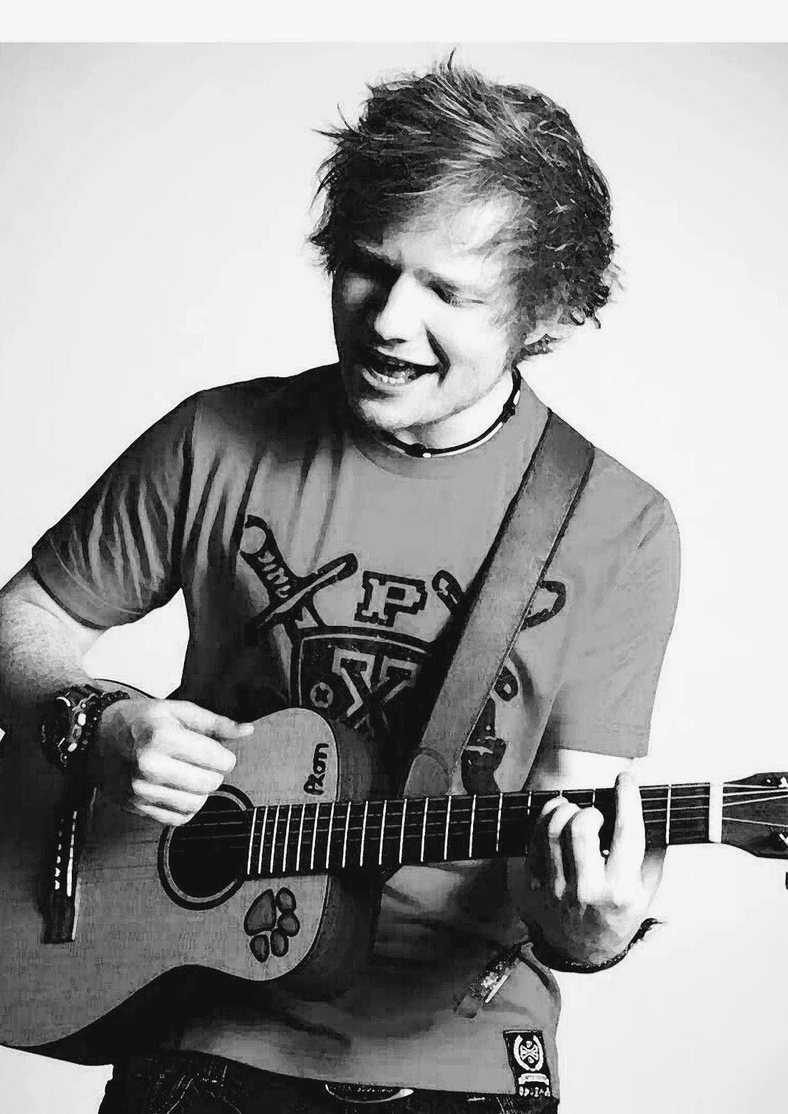 Singer-songwriter Ed Sheeran Makes A Statement In Black And White. Background
