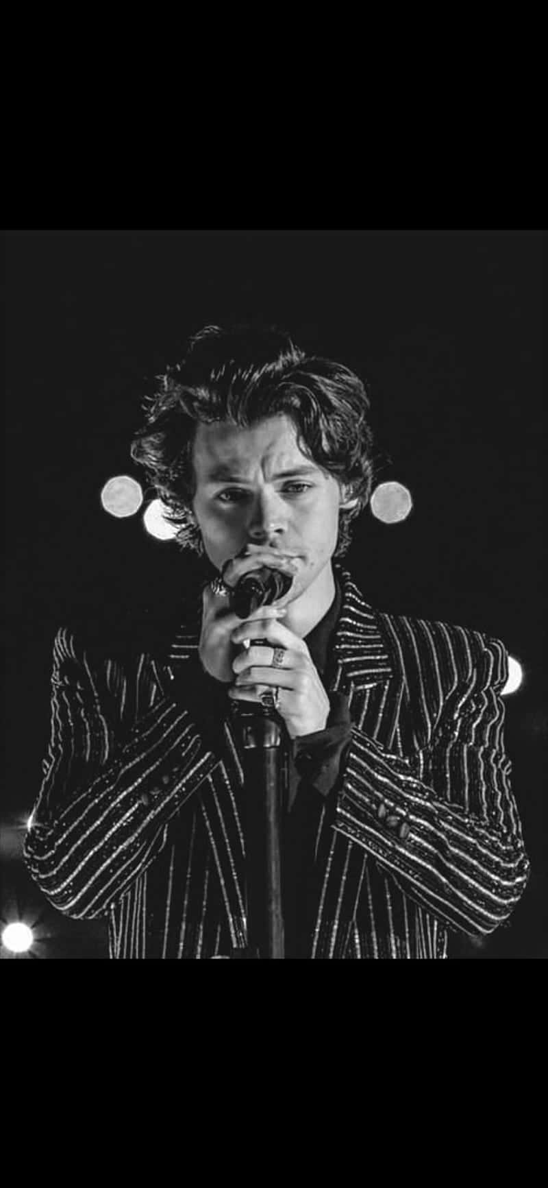 Singing Harry Styles Black And White