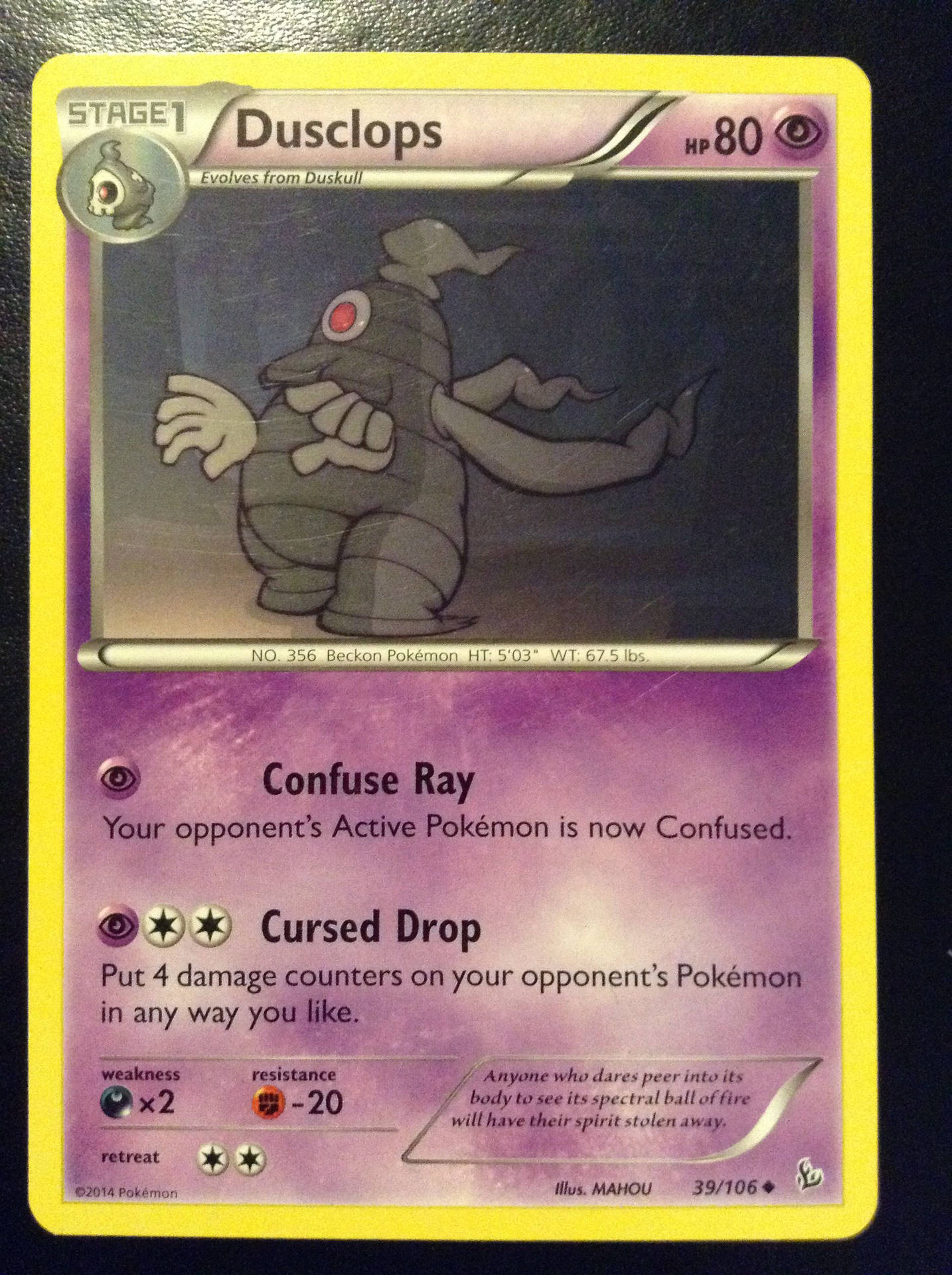 Single Dusclops Trading Card