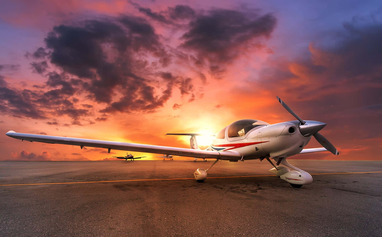 Single Engine Airplane Before Departure Background