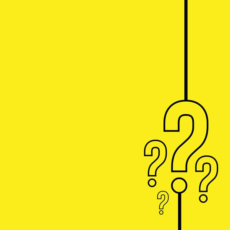 Single Question Mark On A Vibrant Yellow Background Background