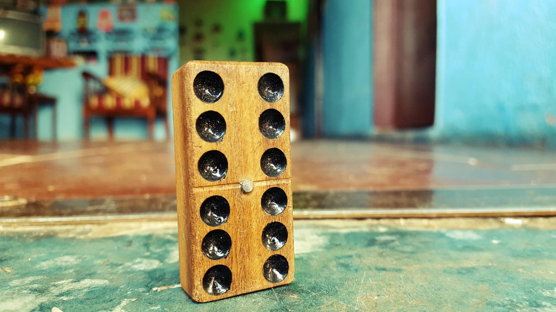 Single Wooden Domino Piece