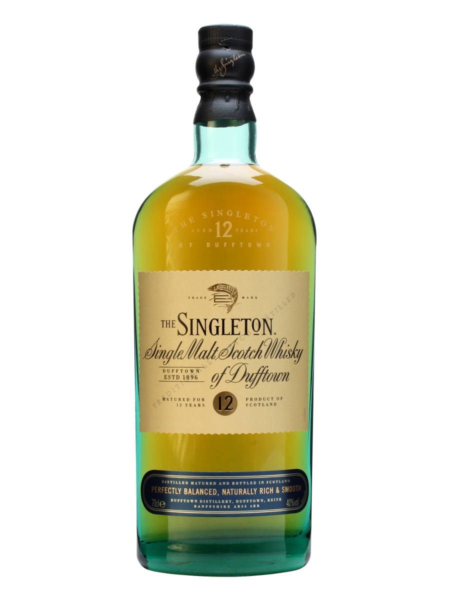 Singleton Of Dufftown 12 Year Old Bottle White Background Background